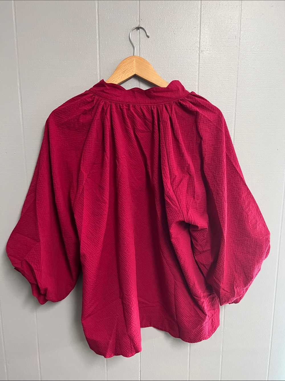 NWT Umgee Textured Blouse Shirt Top XL Red - Picture 7 of 13